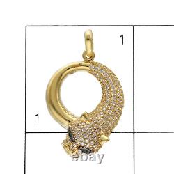 10 Karat Gold Circle Panther Luxurious Charm
