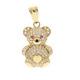 10 Karat Gold Mini Teddy Bear Charm With Zirconium Stones