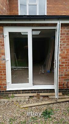 Anthracite Grey On White Upvc French Patio Door With Glass Locks Free Delivery