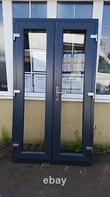 Anthracite Grey on white French Doors Double Glazed New Available in All Sizes
