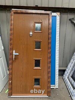 Brand new composite door 975 x 2020 golden oak / white