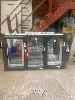 Brand new upvc 1590 h x 1180 h fully glazed rosewood/white side openers
