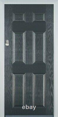 Composite front door anthracite Grey with White Frame