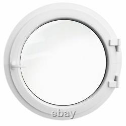 Fenêtre ronde à la française diamètre 120 cm PCV Blanc 1200 mm