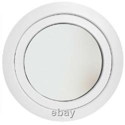 Fenêtre ronde à la française verre dépoli opaque 50 60 65 70 80 90 100 cm blanc