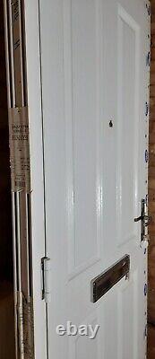 GRP Composite door 2050x850mm in UPVC frame, white