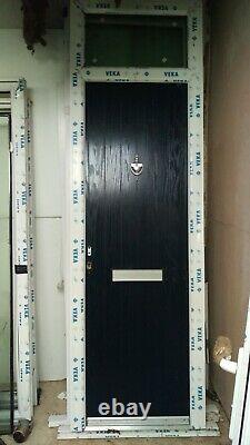 New Double Glazed Door (Navy Blue & White UPVC) 2485 x 750 x 70 mm