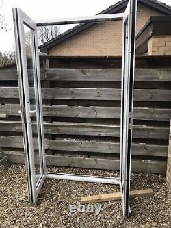 Reclaimed White Aluminium Double (French) Door W1205mm X H2090mm Inc30mm Cill