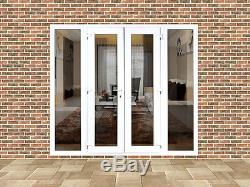 UPVC FRENCH DOORS WITH SIDE PANELS 2100MM X 2100MM WITH GLASS WITH 2 x HANDLES