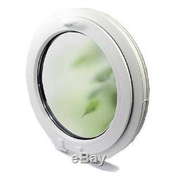 UPVC -Window plastic Round circular FROSTED glass PVC Double VEKA- handle on top