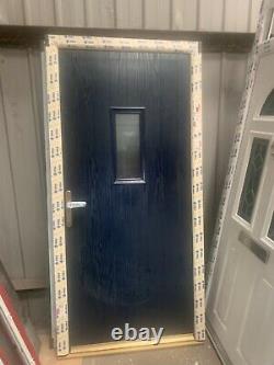 Upvc composite door brand new dark blue with cream frame 1010 W x 2100 h