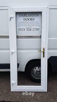 WHITE UPVC BACK DOOR WITH CILL 910mm x 2100mm OBSCURE GLASS FREE DELIVERY