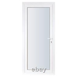 WHITE UPVC BACK DOOR WITH CILL 910mm x 2100mm OBSCURE GLASS WITH DELIVERY