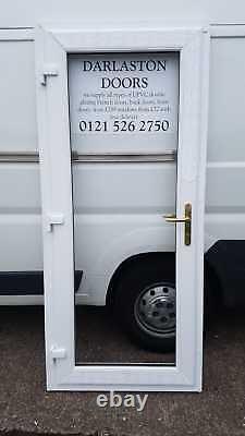 WHITE UPVC BACK DOOR WITH CILL 910mm x 2100mm OBSCURE GLASS WITH DELIVERY