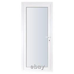 WHITE UPVC DOOR 815mm 2000mm CLEAR / OBSCURE GLASS WITH DELIVERY