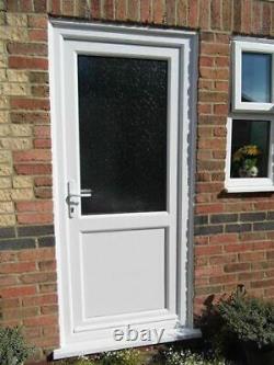 WHITE UPVC DOOR 815mm 2000mm CLEAR / OBSCURE GLASS WITH DELIVERY