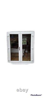 White Upvc French Doors 1500 X 2040mm Locks Handle Toughened Glass Free Delivery
