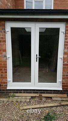 White Upvc French Doors With Glass 1390mm X 2020mm With CILL Open In Or Out
