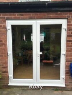 White Upvc French/patio Doors With Glass Any Size Available Free Delivery