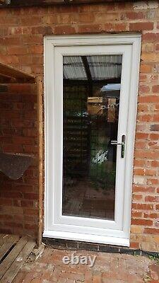 White Upvc Front Back Door Any Height Max 2200mm Clear Or Obscure Glass New